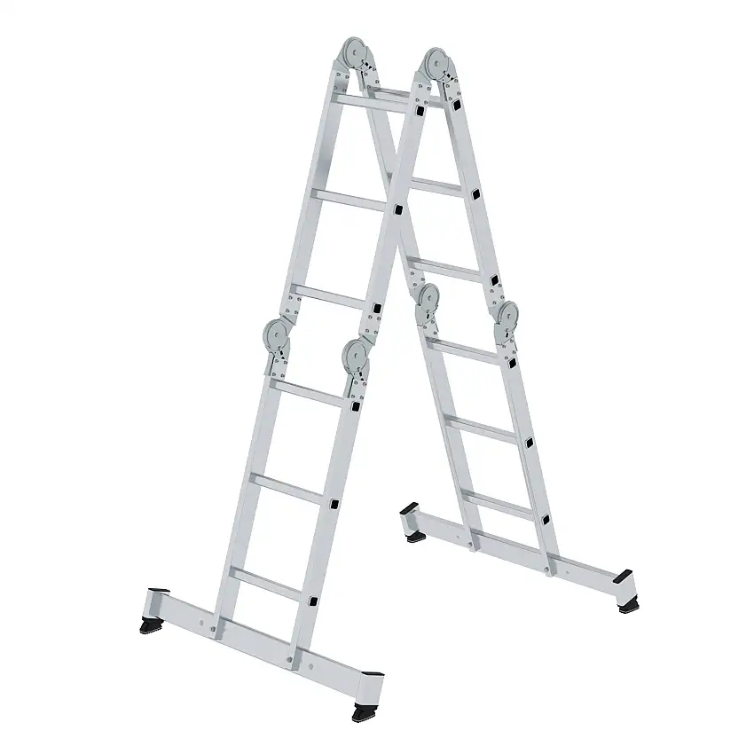 Vielzweckleiter 4-teilig mit nivello®-Traverse 4x3 Sprossen