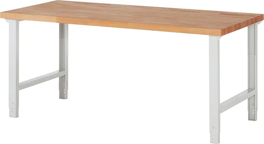 Werkbank Serie 7000 - Modell 7000 | HxBxT 79-114x200x90cm | Lichtgrau