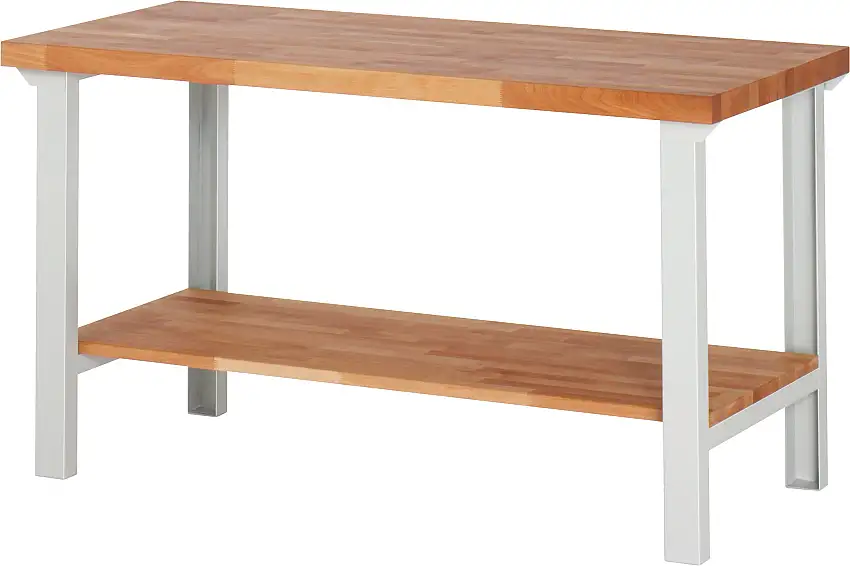 Werkbank Serie 7000 - Modell 7000 | HxBxT 84x150x70cm | mit Ablageboden | Lichtgrau