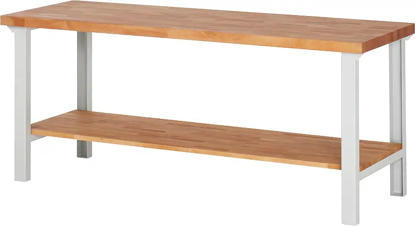 Werkbank Serie 7000 - Modell 7000 | HxBxT 84x200x70cm | mit Ablageboden | Lichtgrau