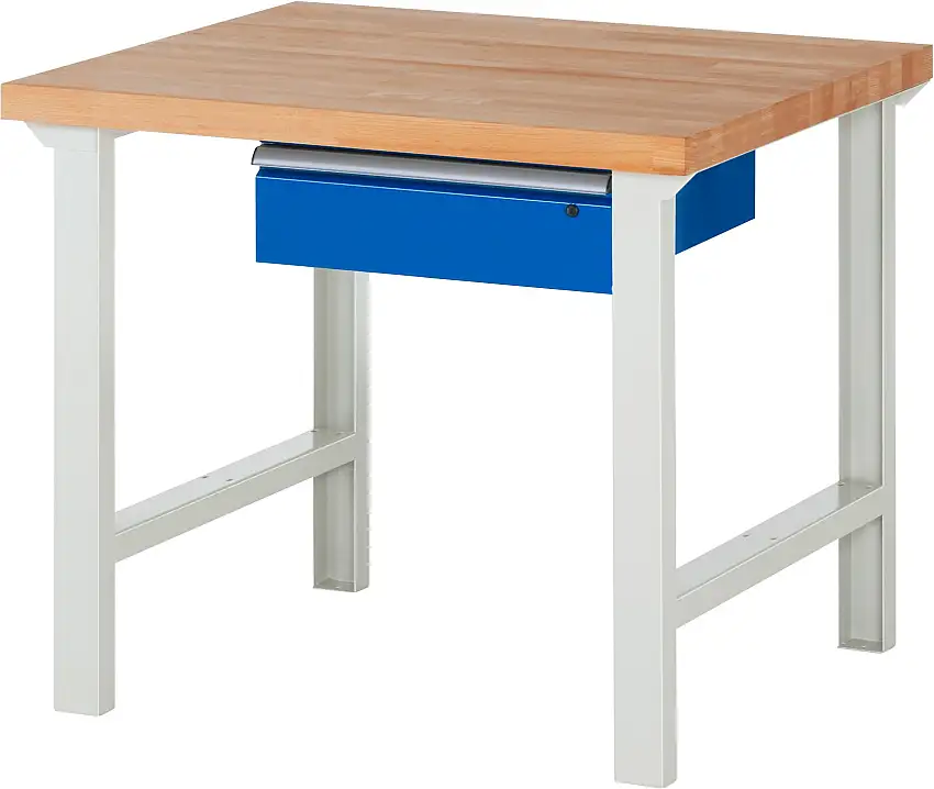Werkbank Serie 7000 - Modell 7001 | HxBxT 84x100x90cm | 1x Schublade | Schubladenmaße 1x150mm | Lichtgrau