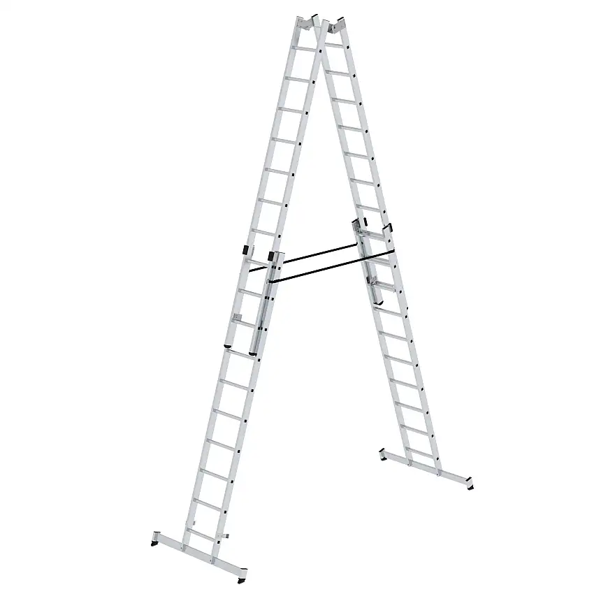 Sprossen-Stehleiter 4-teilig mit nivello®-Traverse 4x10 Sprossen