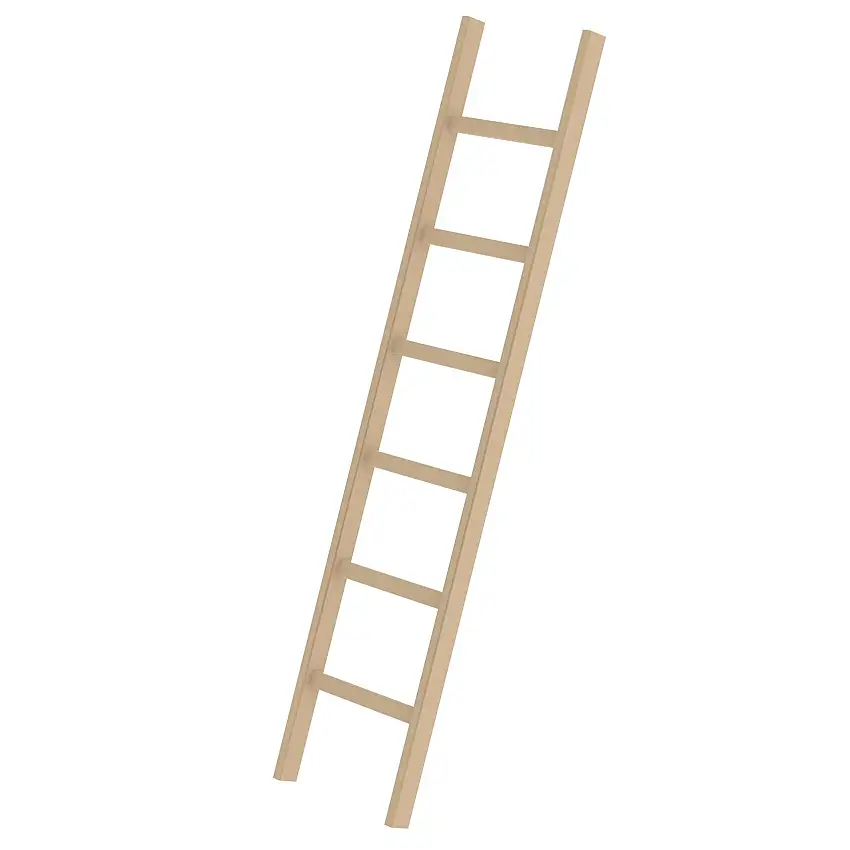 Sprossen-Anlegeleiter Holz ohne Traverse 6 Sprossen