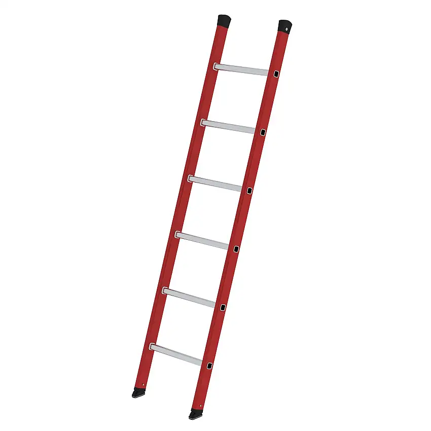 Sprossen-Anlegeleiter GFK/Alu ohne Traverse 10 Sprossen