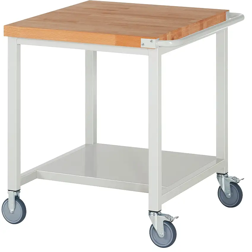 Fahrbare Werkbank 8000 - Modell 8000 | HxBxT 88x75x90cm | mit Ablageboden | Lichtgrau