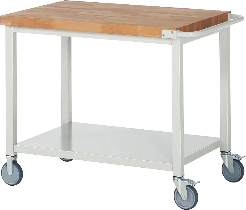 Fahrbare Werkbank 8000 - Modell 8000 | HxBxT 88x100x70cm | mit Ablageboden | Lichtgrau