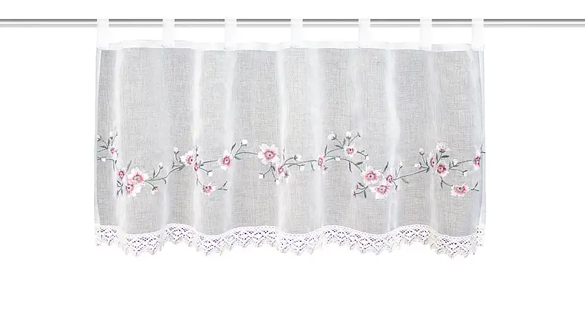 Cafehaus mit Schlaufen "Elly" rose-grün HxB 45x120cm