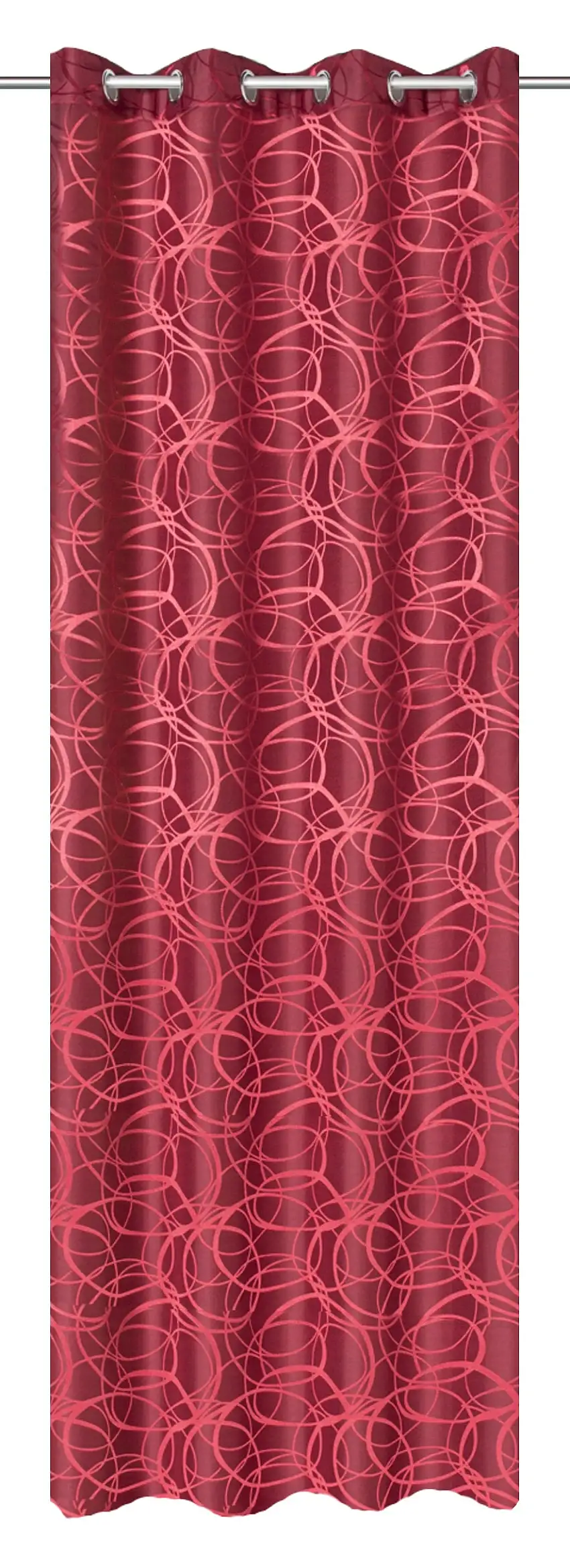 Ösenschal mit Kreisen rot BxH 140x245cm
