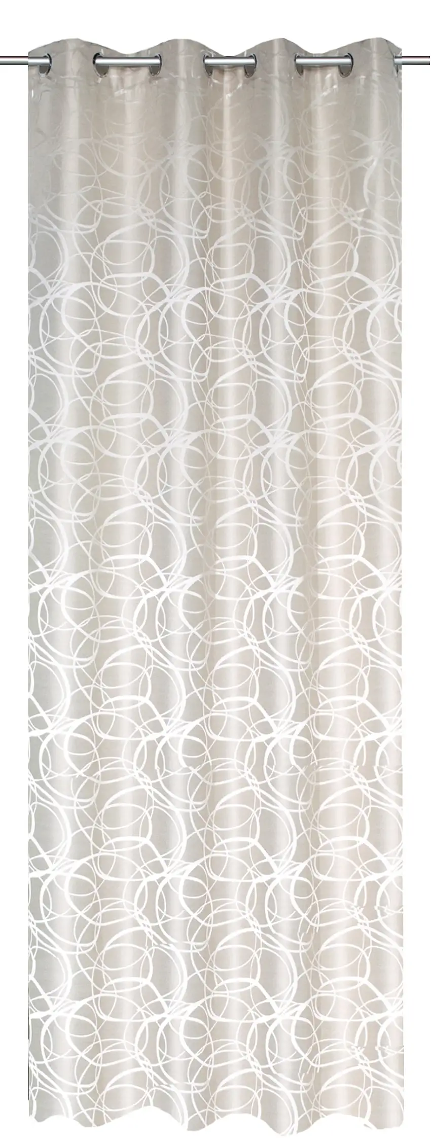 Ösenschal mit Kreisen natur BxH 140x245cm