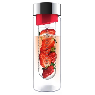 Wasserflasche Asobu Flavour It Red Silver 480 ml