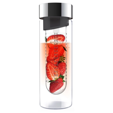 Wasserflasche Asobu Flavour It Smoke Silver 480 ml