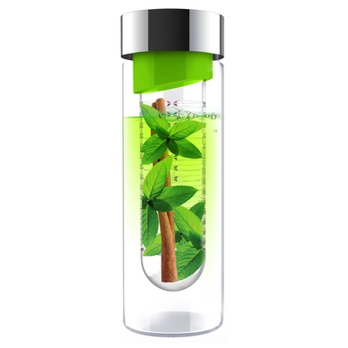 Wasserflasche Asobu Flavour It Green Silver 480 ml