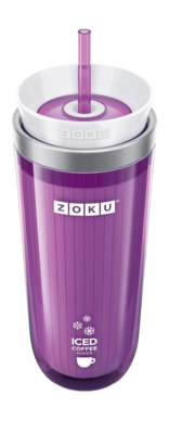 Eiskaffeemaschine ZOKU mit Strohhalm Purple 325 ml