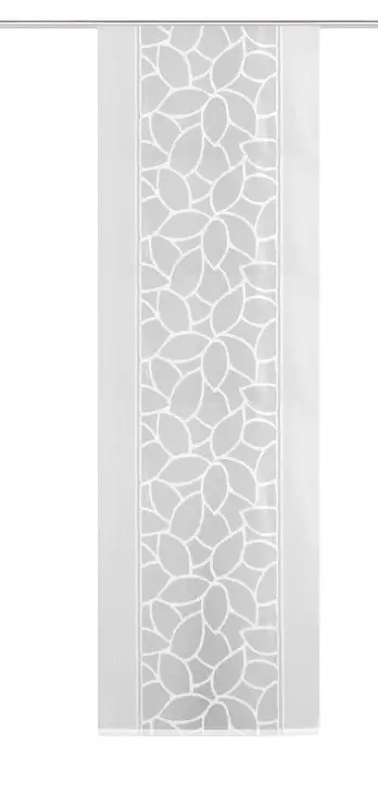 Schiebevorhang Jacquard Blätter weiß BxH 57x225/245cm