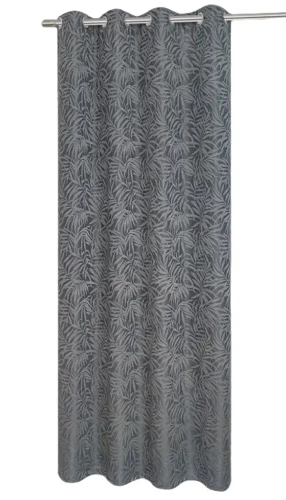 Ösenschal "Capri" grau Blätter BxH 140x235cm