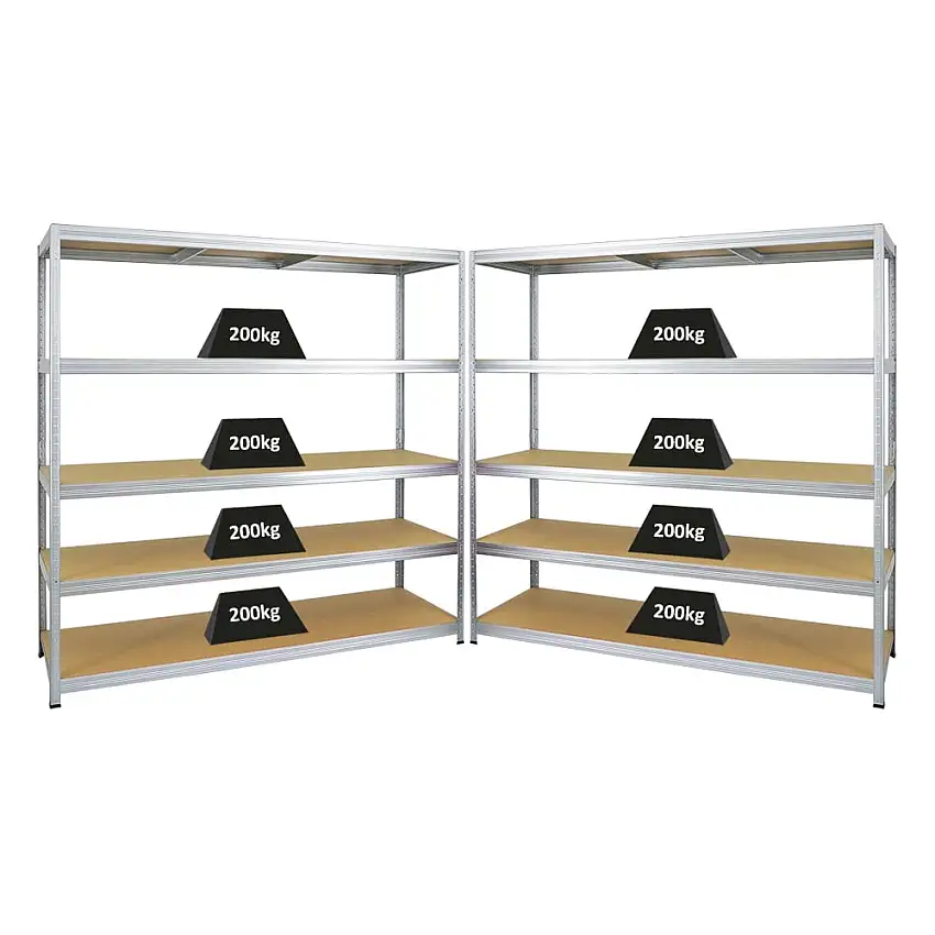 Mega Deal | 2x Schwerlastregal Giant Elephant | HxBxT 180x180x60cm | Fachlast 200kg | Verzinkt