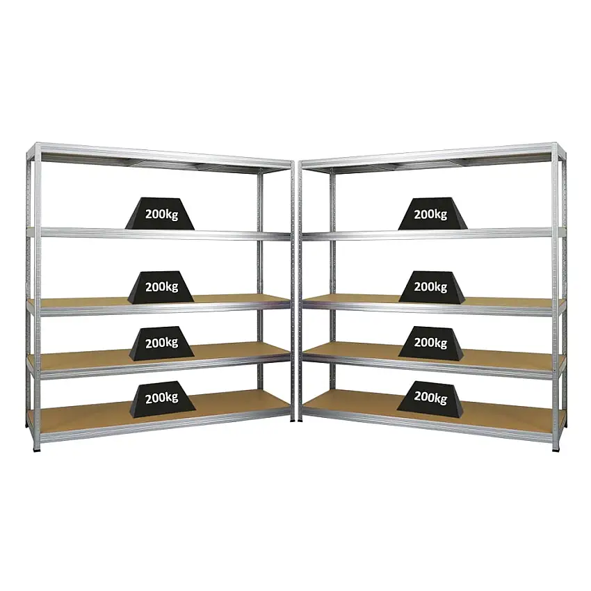 Mega Deal | 2x Schwerlastregal Giant Elephant | HxBxT 180x180x45cm | Fachlast 200kg | Verzinkt