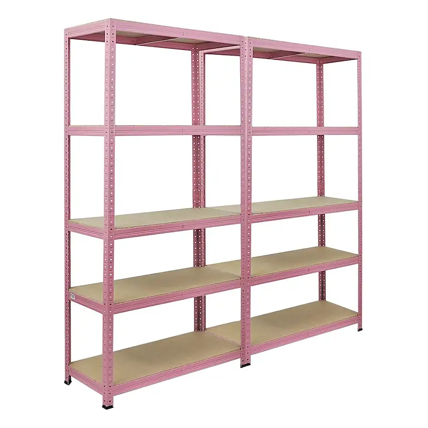 Mega Deal | 2x Wohnregal PINK LADY | HxBxT 180x90x40cm| Fachlast 175kg | 5 Ebenen | Pink