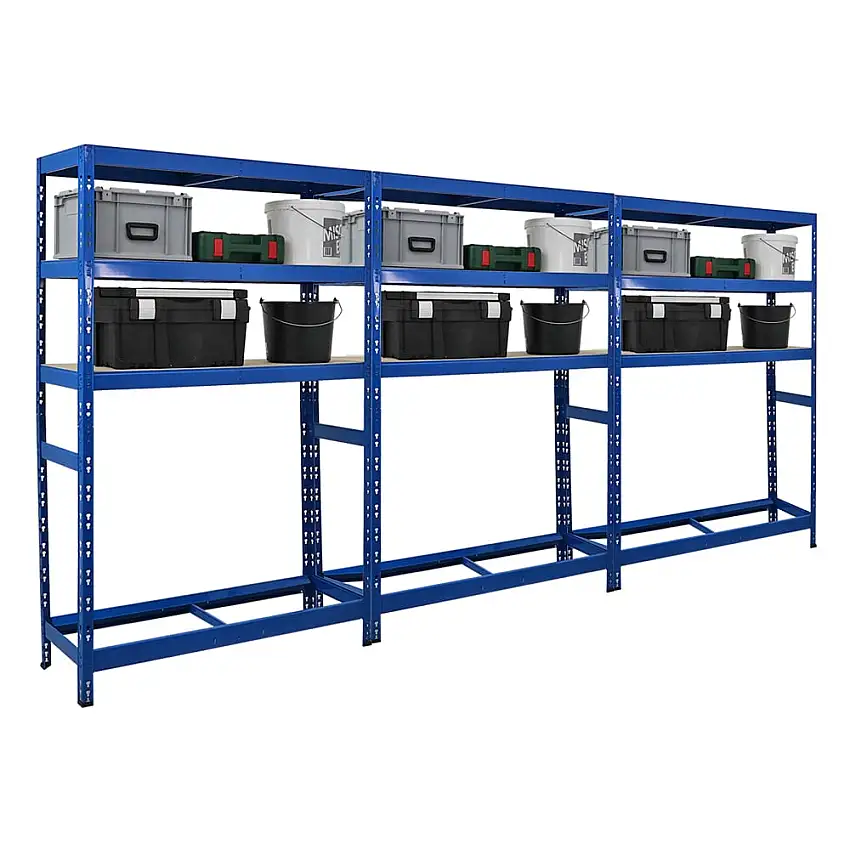 Mega Deal | 3x Reifenregal Tiger | HxBxT 180x120x40 cm | bis zu 6 Reifen auf 1 Ebene | mit 3 Fachboden | Blau