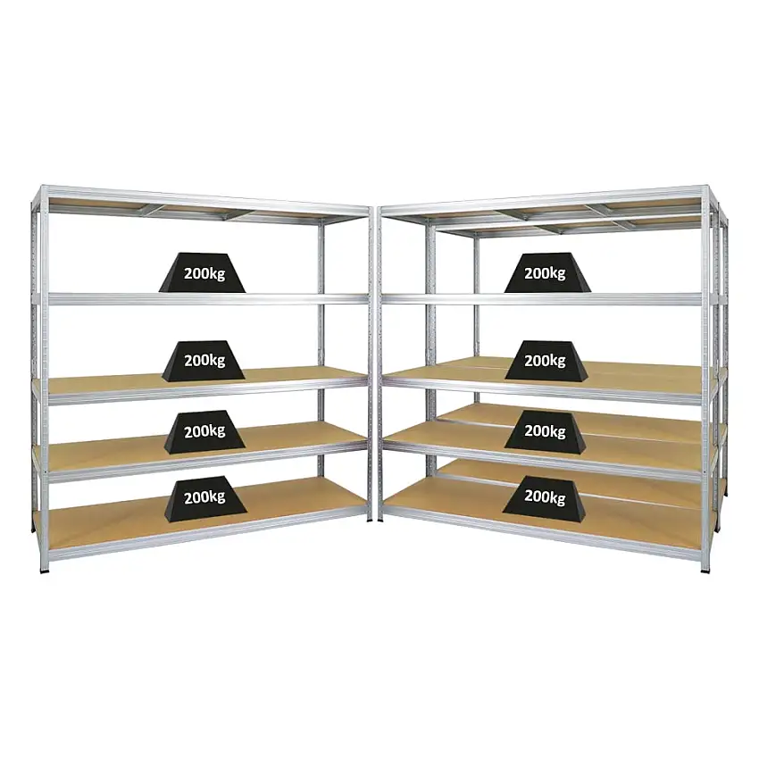 Mega Deal | 3x Schwerlastregal Giant Elephant | HxBxT 180x180x60cm | Fachlast 200kg | Verzinkt