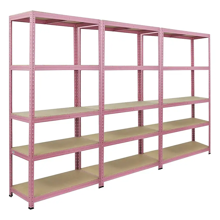Mega Deal | 3x Wohnregal PINK LADY | HxBxT 180x90x40cm| Fachlast 175kg | 5 Ebenen | Pink