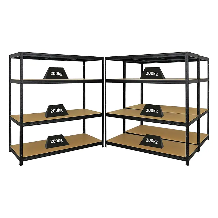 Mega Deal | 3x Schwerlastregal Giant Elephant | HxBxT 160x150x60cm | Fachlast 200kg | Schwarz
