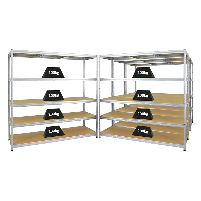 Mega Deal | 4x Schwerlastregal Giant Elephant | HxBxT 180x180x60cm | Fachlast 200kg | Verzinkt
