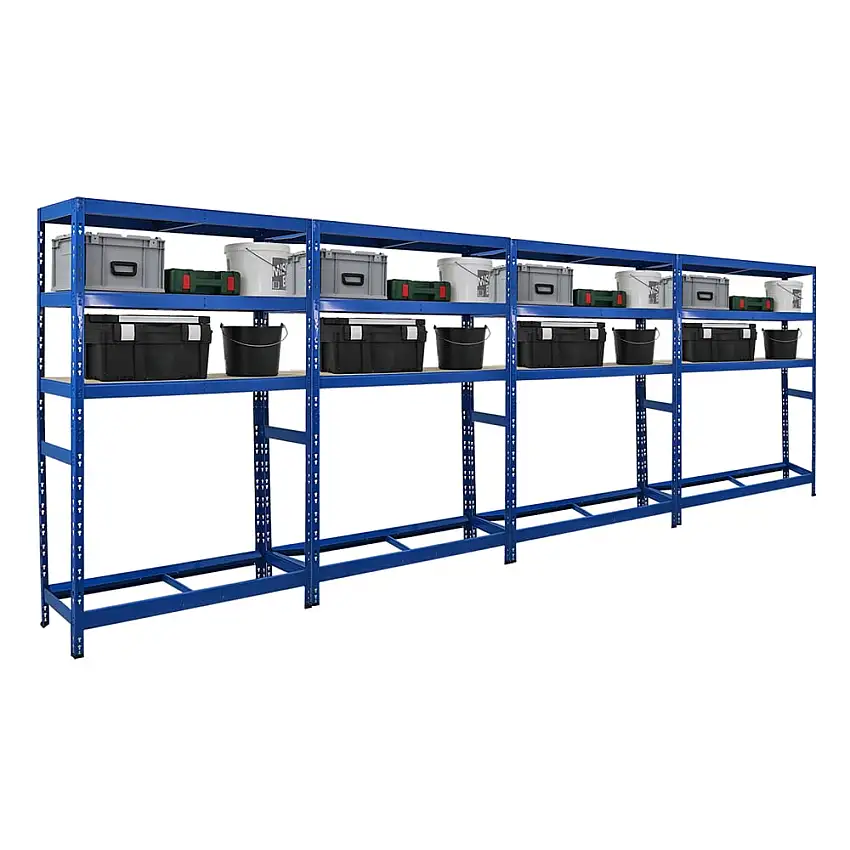Mega Deal | 4x Reifenregal Tiger | HxBxT 180x120x40 cm | bis zu 6 Reifen auf 1 Ebene | mit 3 Fachboden | Blau