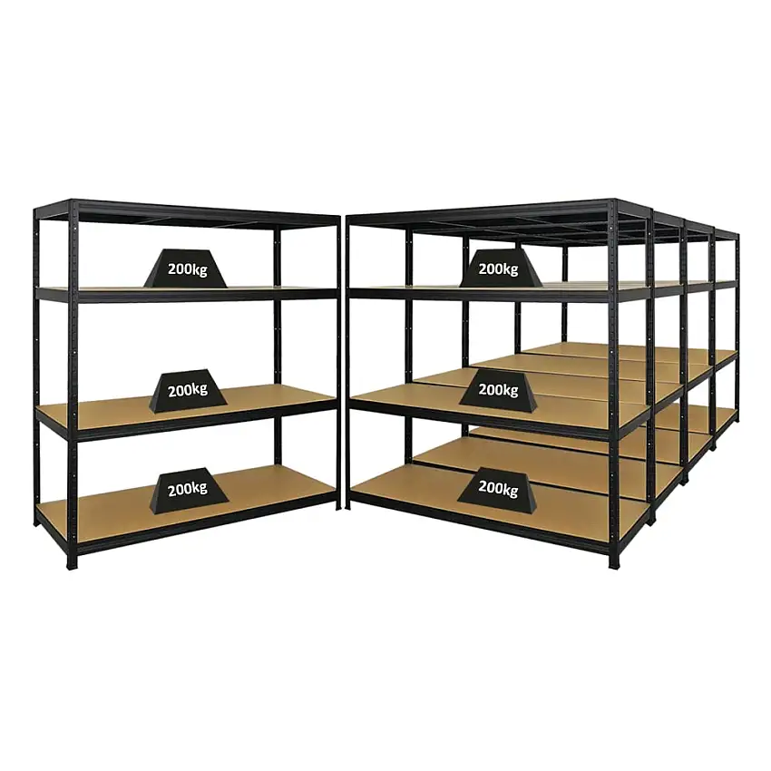 Mega Deal | 5x Schwerlastregal Giant Elephant | HxBxT 160x150x60cm | Fachlast 200kg | Schwarz