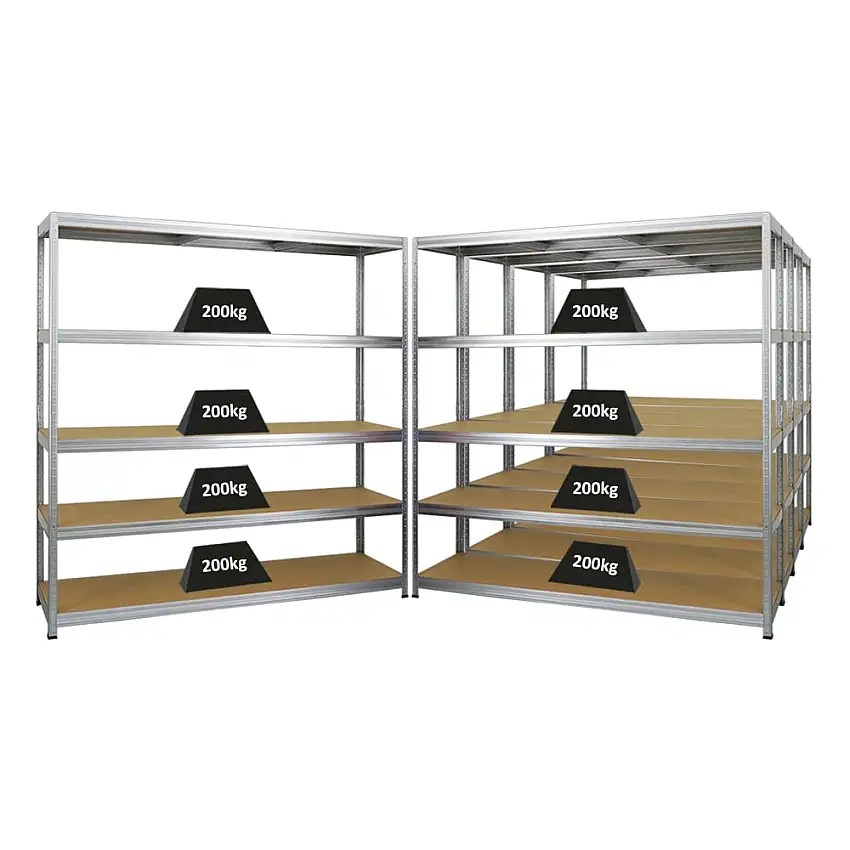 Mega Deal | 5x Schwerlastregal Giant Elephant | HxBxT 180x180x45cm | Fachlast 200kg | Verzinkt