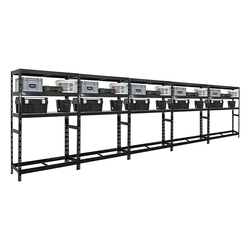 Mega Deal | 5x Reifenregal Tiger | HxBxT 180x120x40 cm | bis zu 6 Reifen auf 1 Ebene | mit 3 Fachboden | Schwarz
