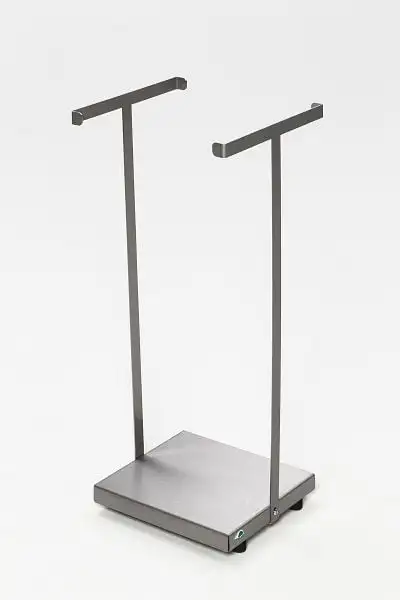 Robuster Abfallsammler ohne Deckel | Stationär | für 60/70 Liter Säcke | HxBxT 66,5x29x33cm | Edelstahl | Silber