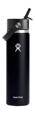 Thermosflasche Hydro Flask Wide Mouth Flex Straw Cap Black 709 ml