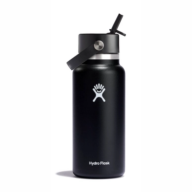 Thermosflasche Hydro Flask Wide Mouth Flex Straw Cap Black 946 ml