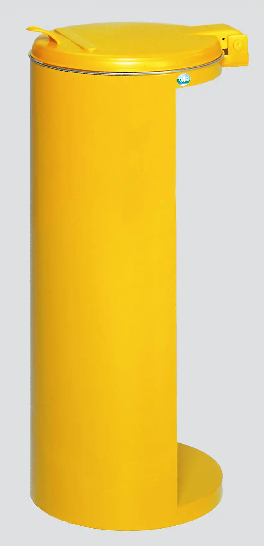 Kompakter Abfallsammler junior mit Deckel | 35cm Einfüllöffnung | HxBxT 90x45x45cm | Stahl | Gelb