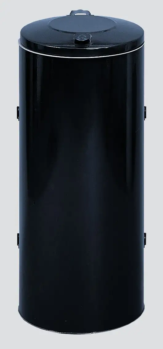 Robuster Abfallsammler mit Deckel & Doppeltür | 150 Liter, HxBxT 98x50x50cm | Stahl | Anthrazit