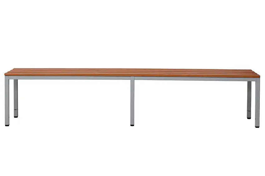 Sitzbank Seal | Freistehend | Grau/Buche | Ohne Rückenlehne | HxBxT 40x200x40 cm | Holz