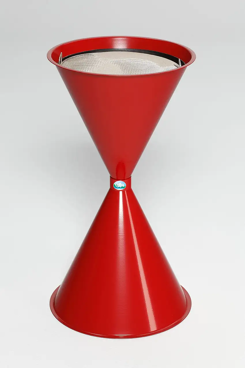 Klassischer Standascher für Innen- & Außenbereich | HxBxT 73x40x40cm | Stahlblech | Rot
