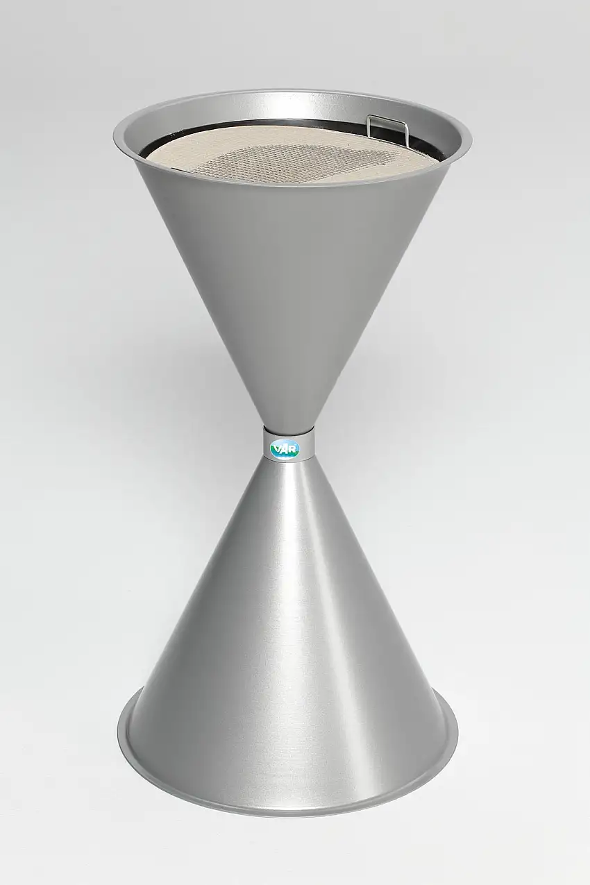 Klassischer Standascher für Innen- & Außenbereich | HxBxT 73x40x40cm | Stahlblech | Silber