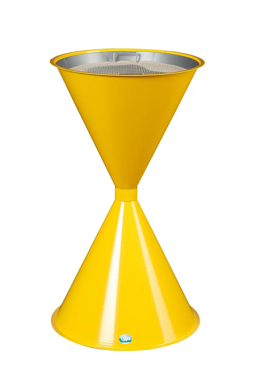 Klassischer Standascher für Innen- & Außenbereich | HxBxT 73x40x40cm | Stahlblech | Gelb