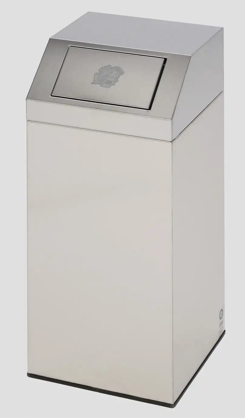 Robuster Werstoffsammler mit abnhembarem Kopfteil | 45 Liter, HxBxT 79x32x32cm | Edelstahl