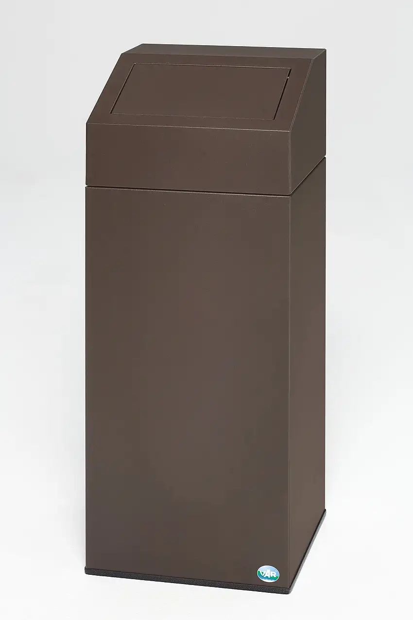 Selbstlöschender Wertstoffsammler "Biomüll" | 82 Liter, HxBxT 89x38x38cm | Verzinkter Stahl | Braun