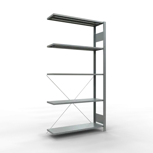 Schulte Fachbodenregal MULTIplus150 Stecksystem | Anbauregal | HxBxT 200x100x30cm | 5 Ebenen | Fachlast 150kg | Verzinkt