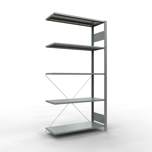 Schulte Fachbodenregal MULTIplus150 Stecksystem | Anbauregal | HxBxT 200x100x40cm | 5 Ebenen | Fachlast 150kg | Verzinkt
