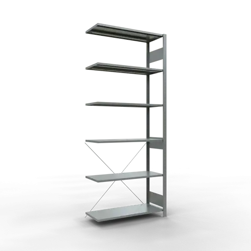 Schulte Fachbodenregal MULTIplus150 Stecksystem | Anbauregal | HxBxT 250x100x40cm | 6 Ebenen | Fachlast 150kg | Verzinkt