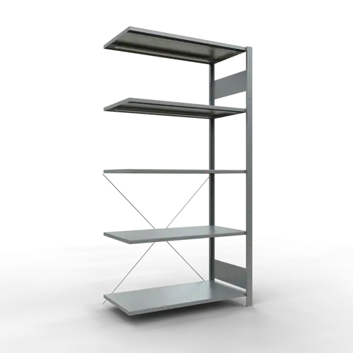 Schulte Fachbodenregal MULTIplus150 Stecksystem | Anbauregal | HxBxT 200x100x50cm | 5 Ebenen | Fachlast 150kg | Verzinkt