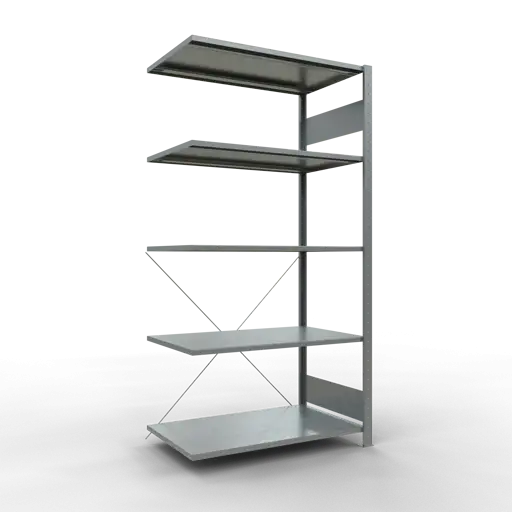Schulte Fachbodenregal MULTIplus150 Stecksystem | Anbauregal | HxBxT 200x100x60cm | 5 Ebenen | Fachlast 150kg | Verzinkt