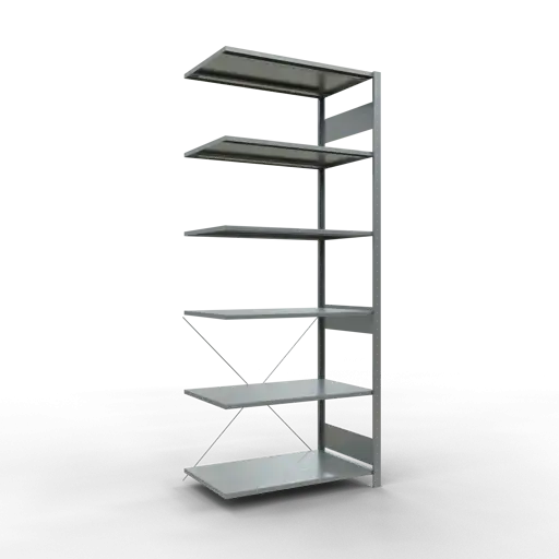 Schulte Fachbodenregal MULTIplus150 Stecksystem | Anbauregal | HxBxT 250x100x60cm | 6 Ebenen | Fachlast 150kg | Verzinkt