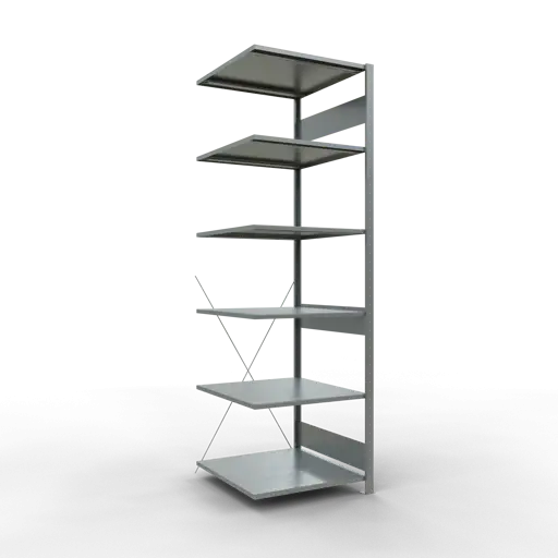 Schulte Fachbodenregal MULTIplus150 Stecksystem | Anbauregal | HxBxT 250x75x80cm | 6 Ebenen | Fachlast 150kg | Verzinkt