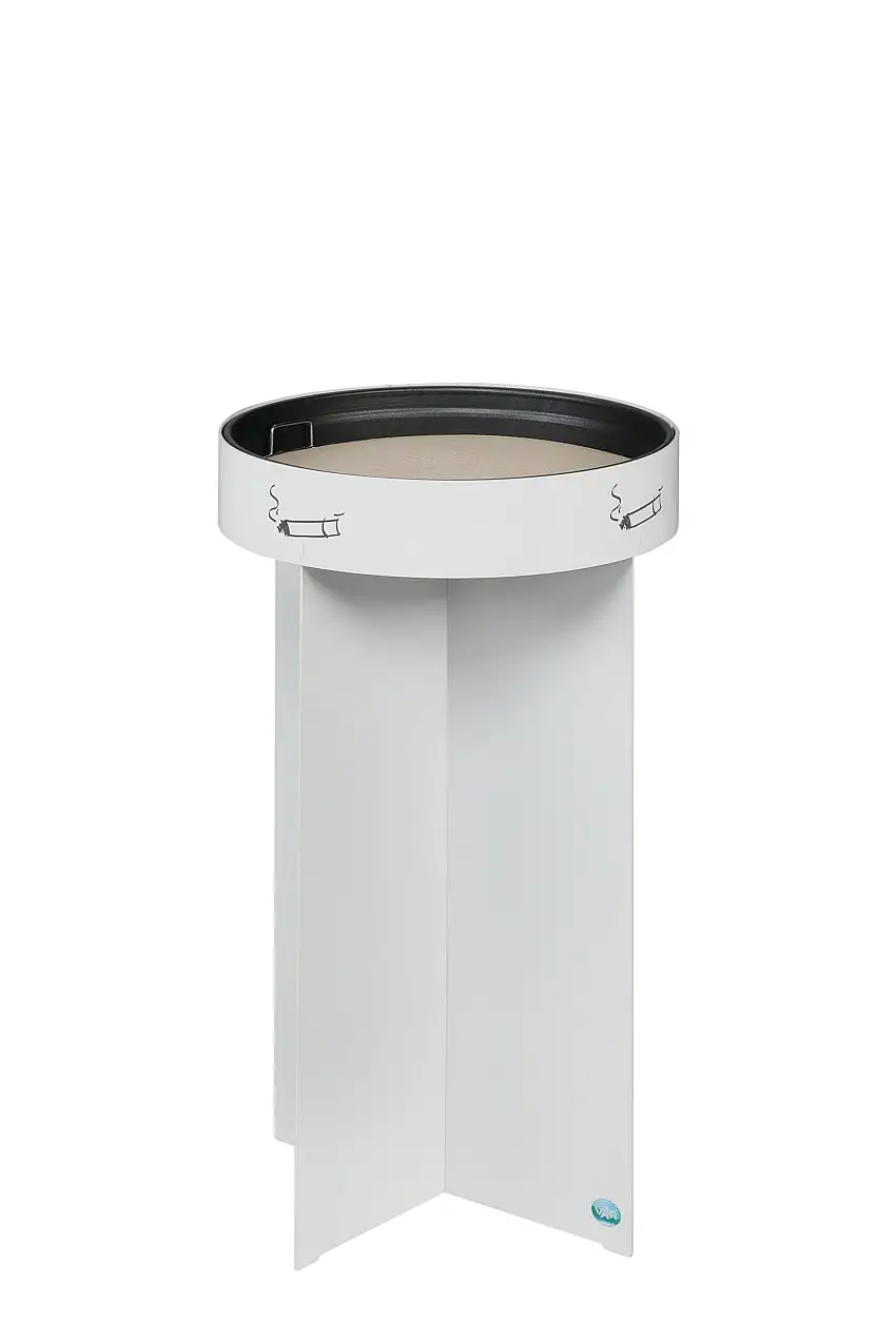 Robuster Ascher | HxBxT 75x44x44cm | Verzinkter Stahl | Weiß